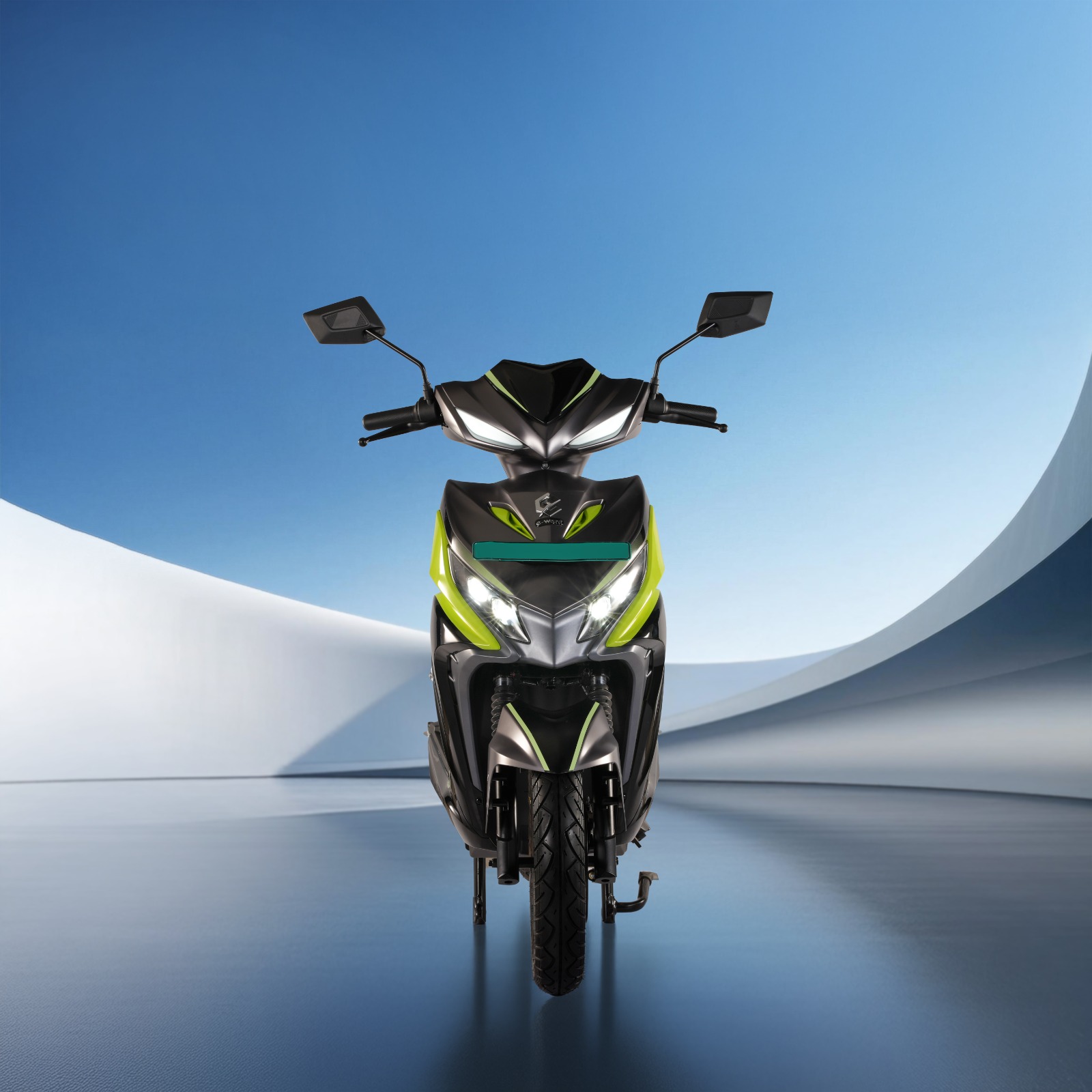 Green coloured lightning ev scooter