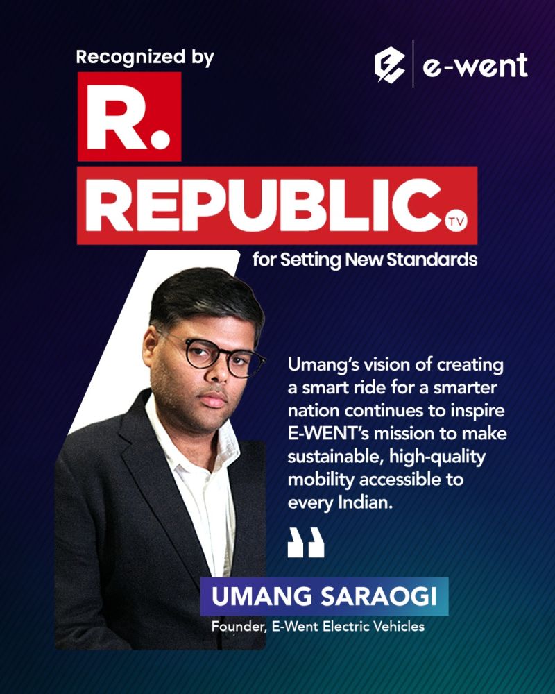 Recognized by Republic World TV for Setting New Standards in India’s EV space